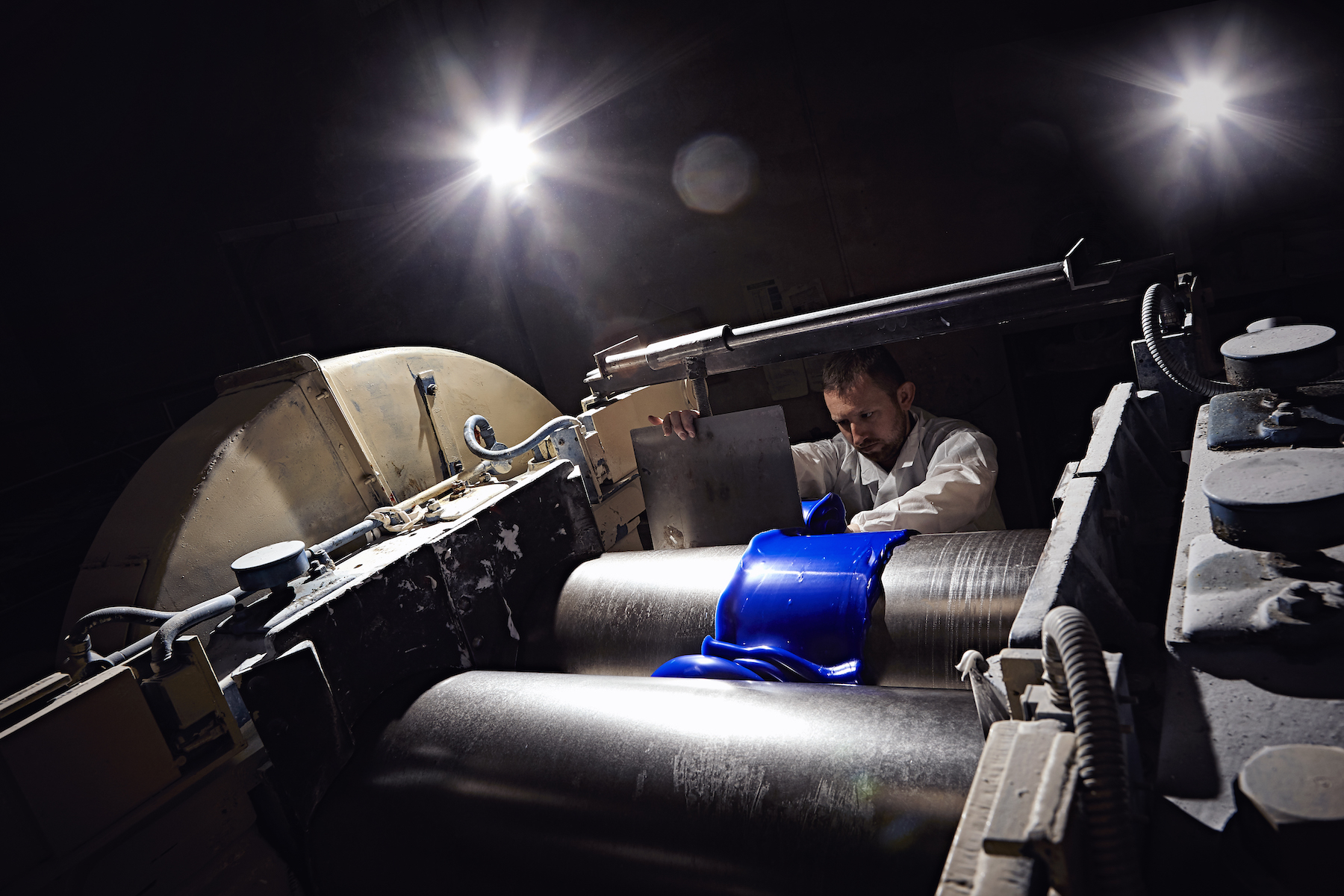 silicone sponge being manufactured